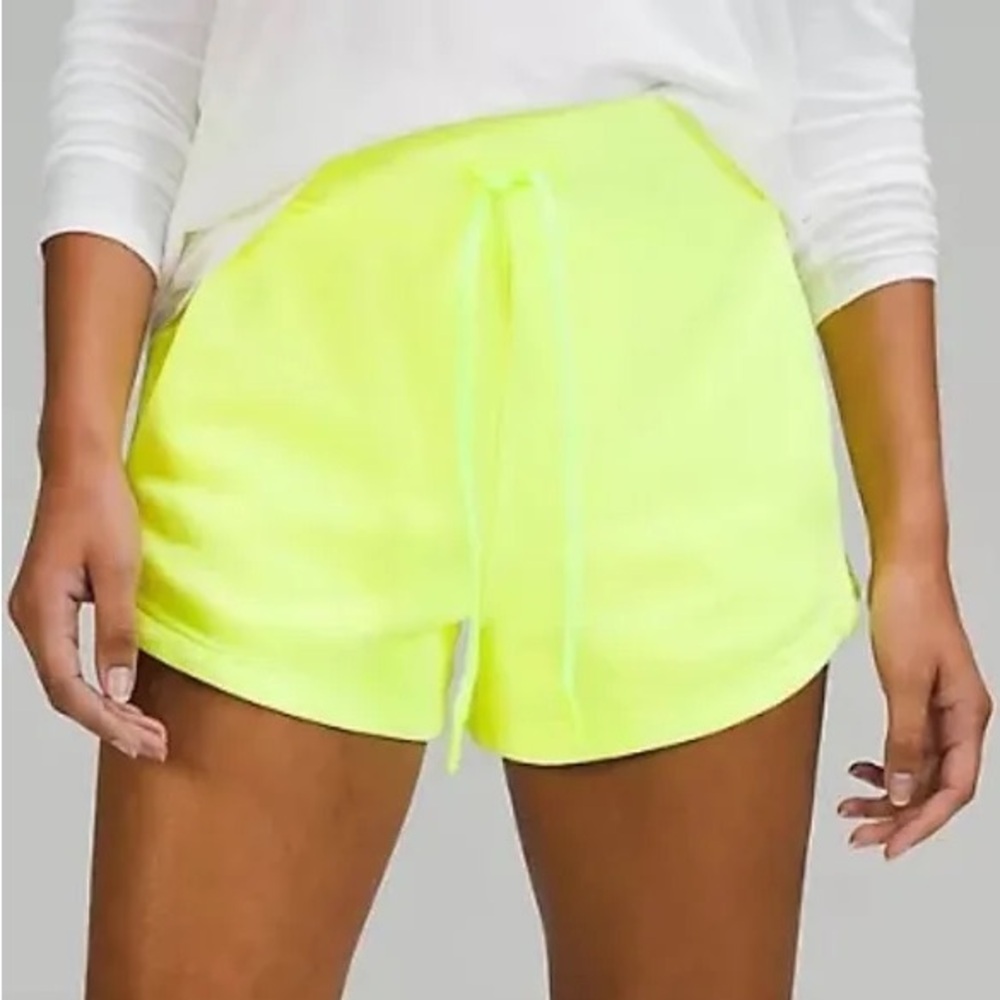 Lululemon highlight yellow inner glow shorts